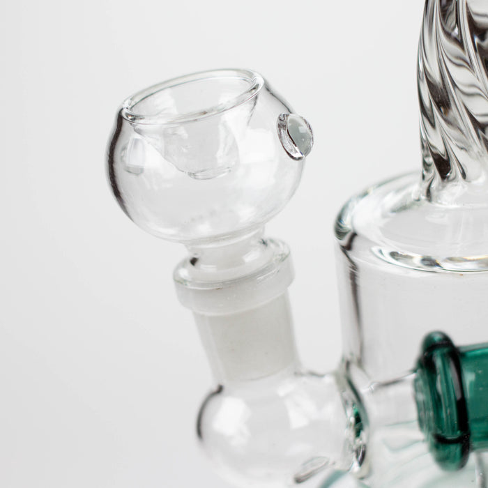 6" Twist glass bent neck glass bong with diffuser Glass Bong Bongzie Smokes