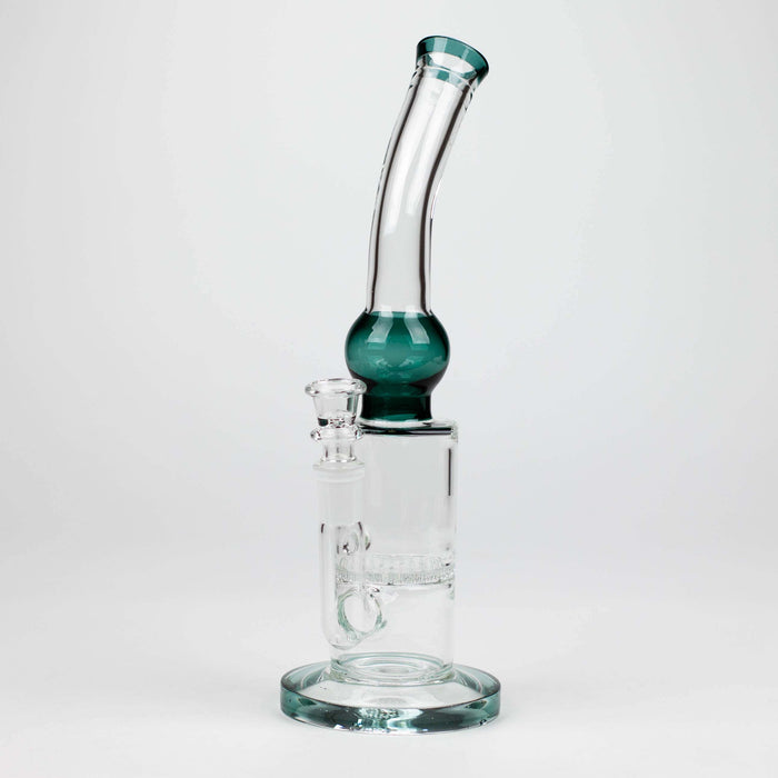 11" Color accented glass bong with honeycomb diffuser-Assorted