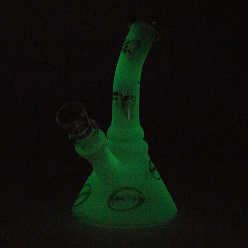 6" Glow in the dark glass bong Beaker Bong Bongzie Smokes
