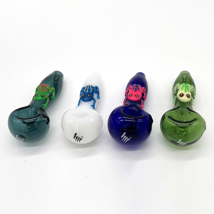 Frog Glow In The Dark Glass Smoking Spoon Hand Pipe Glass Pipe NIBO Distribution
