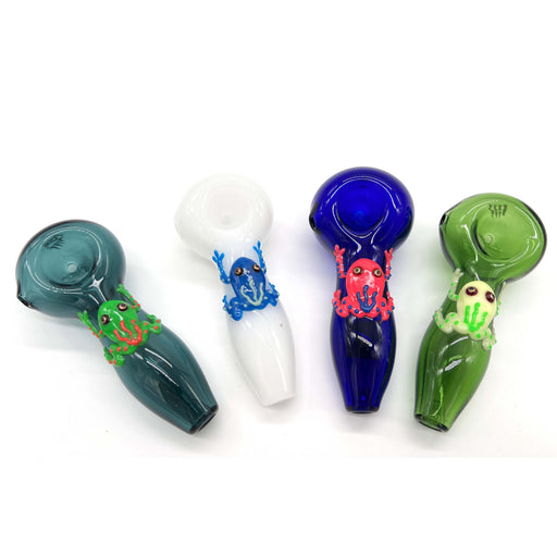Frog Glow In The Dark Glass Smoking Spoon Hand Pipe Glass NIBO Distribution