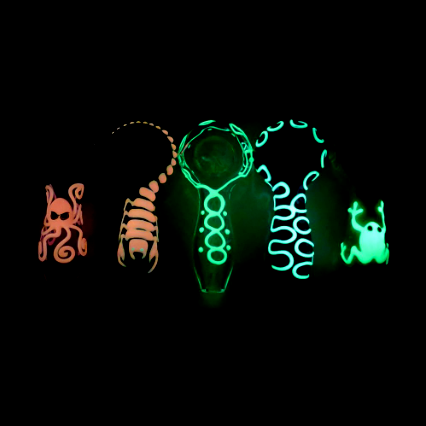 Frog Glow In The Dark Glass Smoking Spoon Hand Pipe Glass Pipe NIBO Distribution