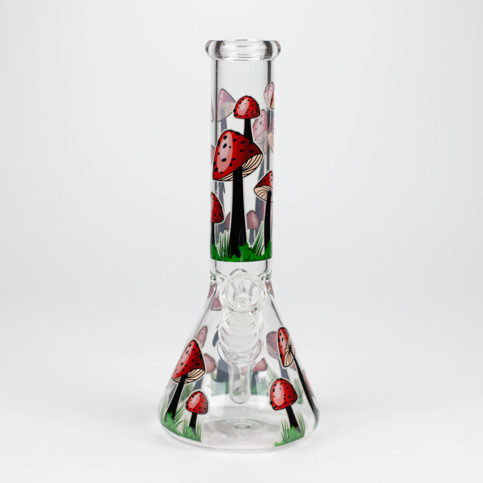 Z10" Glow in the dark Glass Bong With Mushroom Design Glass Bong 777 Smoke