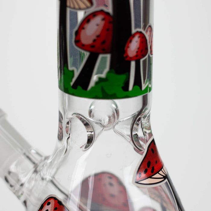 Z10" Glow in the dark Glass Bong With Mushroom Design Glass Bong 777 Smoke