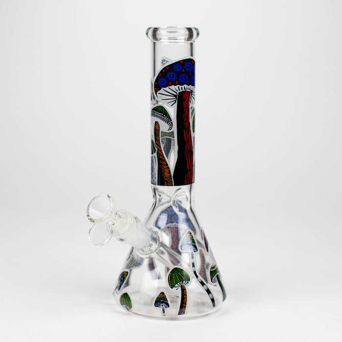 Z10" Glow in the dark Glass Bong With Mushroom Design Glass Bong 777 Smoke Design3