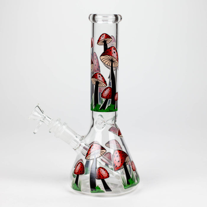 Z10" Glow in the dark Glass Bong With Mushroom Design Glass Bong 777 Smoke