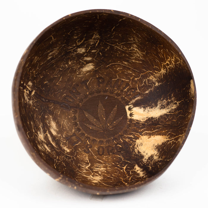 Organic Coconut shell "Don't Panic It's Organic" Mixing Bowls Stash Box Laser Ninja