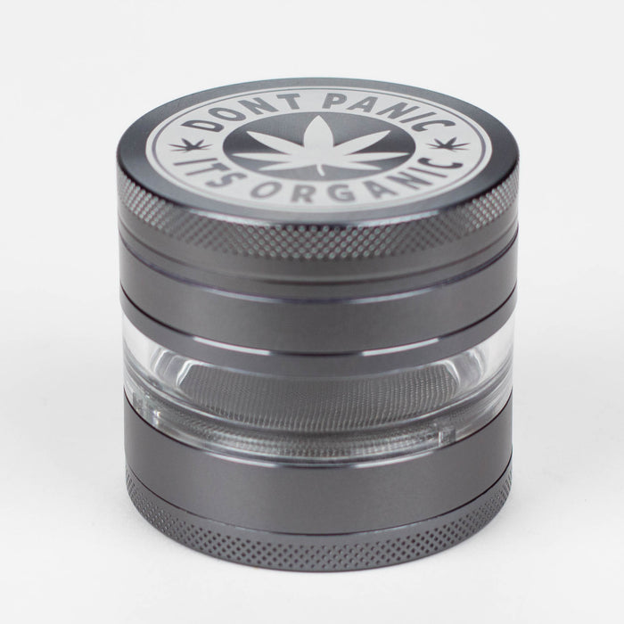 Heavy Duty Large "Don't Panic It's Organic" 4 Parts Weed Grinder Engraved in Canada Design #2 Herb Grinder Laser Ninja Gray