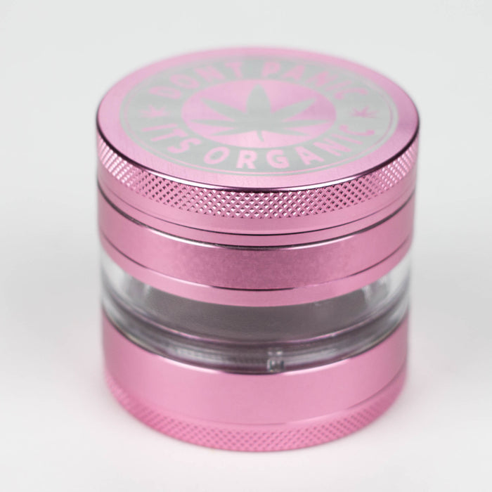 Heavy Duty Large "Don't Panic It's Organic" 4 Parts Weed Grinder Engraved in Canada Design #2 Herb Grinder Laser Ninja Pink