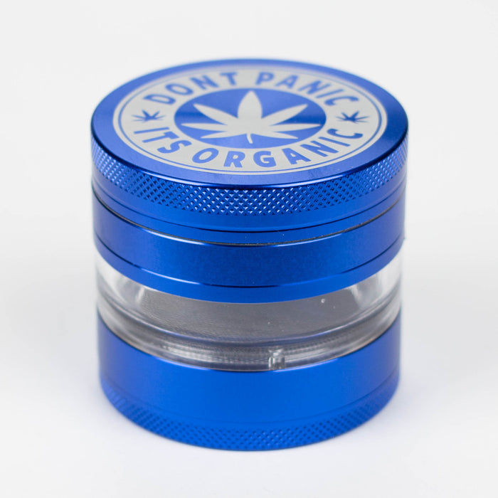 Heavy Duty Large "Don't Panic It's Organic" 4 Parts Weed Grinder Engraved in Canada Design #2 Herb Grinder Laser Ninja Blue