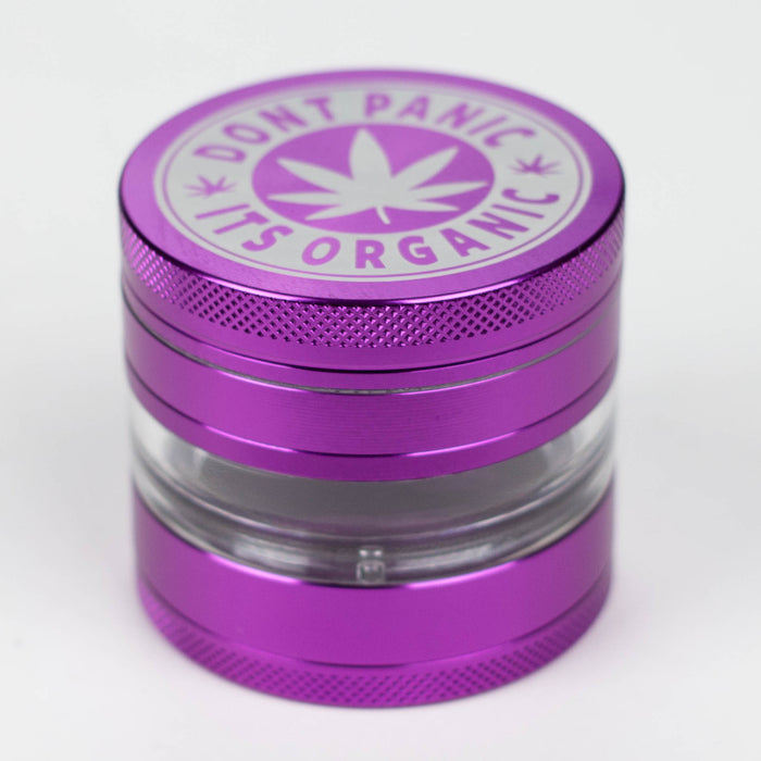 Heavy Duty Large "Don't Panic It's Organic" 4 Parts Weed Grinder Engraved in Canada Design #2 Herb Grinder Laser Ninja Purple