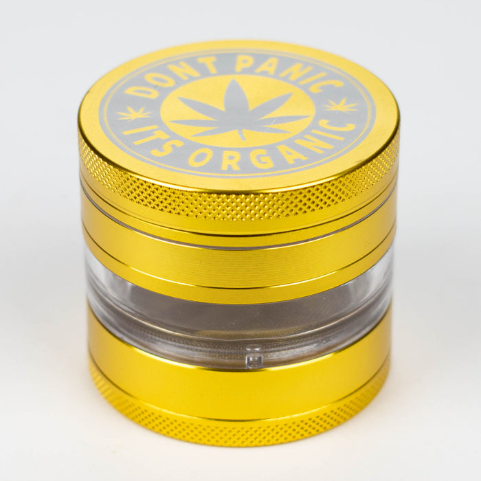 Heavy Duty Large "Don't Panic It's Organic" 4 Parts Weed Grinder Engraved in Canada Design #2 Herb Grinder Laser Ninja Gold