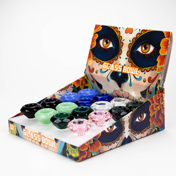 Genie | 14 mm Diamond shape Large Glass Bowl Box of 16 [Bowl3-14] Bowl · Popper BB Canada