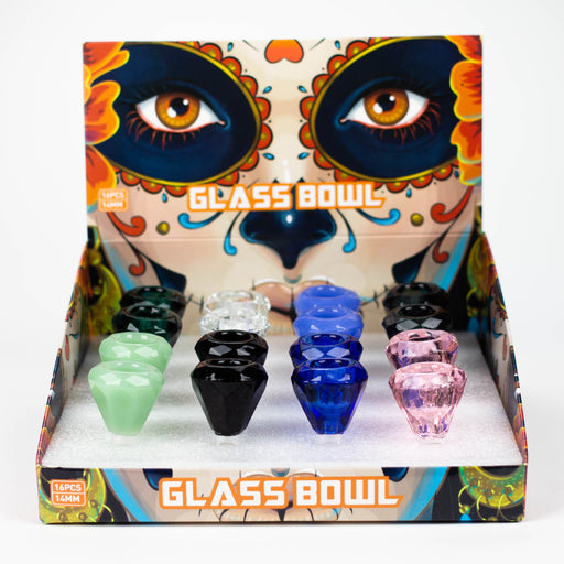 Genie | 14 mm Diamond shape Glass Bowl Box of 16 [Bowl2-14] Bongs Accessories BB Canada