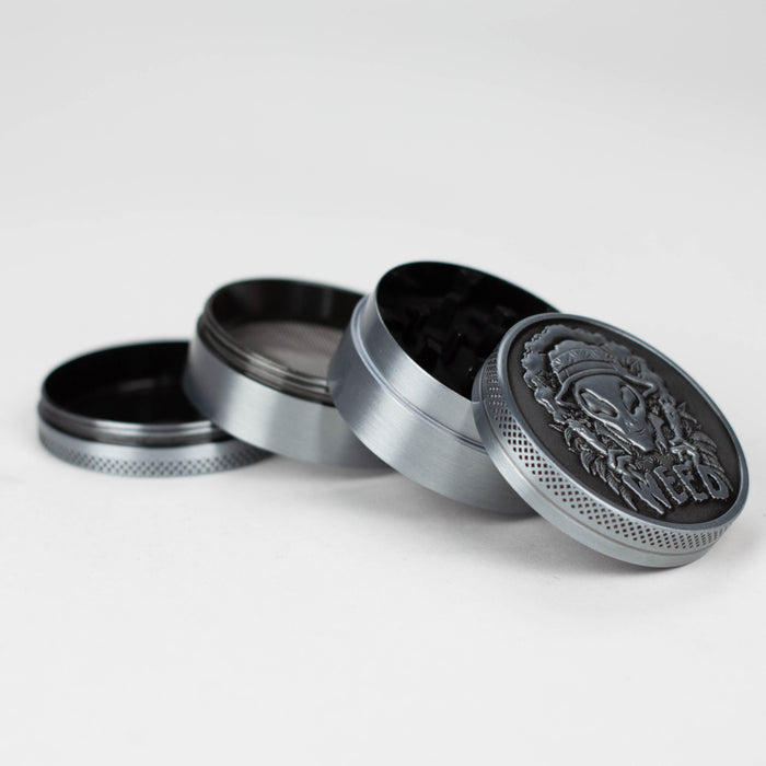 Z2" Metal Grinder 4 Layers with Alien Design Box of 12 Display Pack 777 Smoke