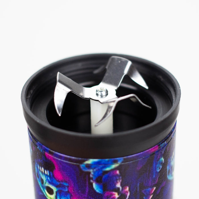 ZLens | Electric Metal Grinder with Sugar Skull Design Assorted Box of 12 Display Pack 777 Smoke
