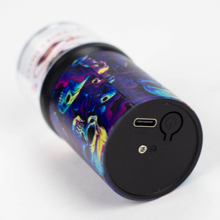 ZLens | Electric Metal Grinder with Sugar Skull Design Assorted Box of 12 Display Pack 777 Smoke