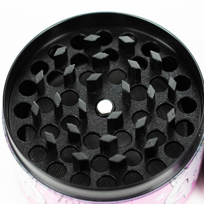 Z2.5" Metal Grinder 4 Layers with Kitty Design Box of 6 Display Pack 777 Smoke