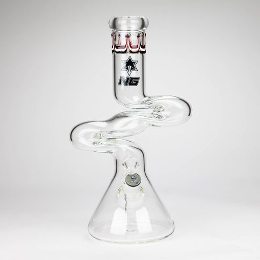 NG | 14 inch ZIg-Zag Beaker Bong [G101] Bongs High-End Brands Glass Black