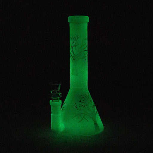 8" GLOW IN DARK TREE OF LIFE BEAKER GLASS BONG Bongs Bongzie Smokes