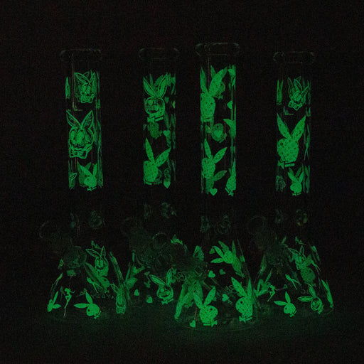 12" 5mm Luxury Design Glow in the Dark Glass Bong Bongs Super Supplys Inc