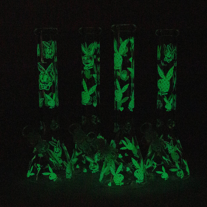 12" 5mm Luxury Design Glow in the Dark Glass Bong Glass Bong Super Supplys Inc