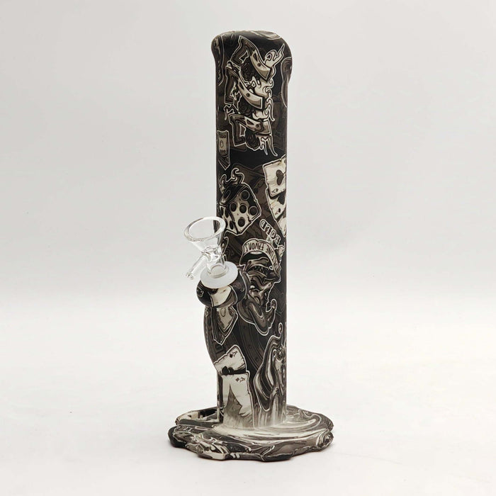 Fortune | 10" Hydrographic Silicone Waterpipe-Assorted [SP1010P] Resin · Silicone · Plastic Bong Fortune