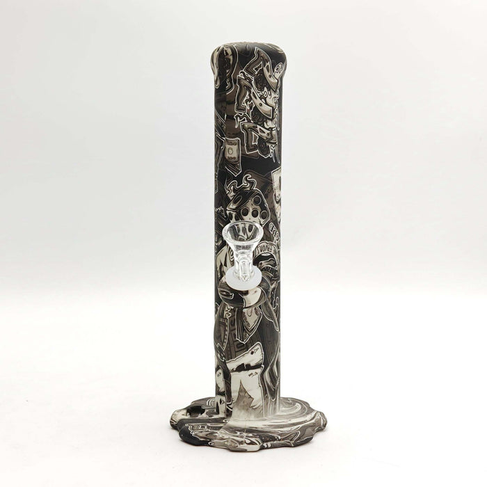 Fortune | 10" Hydrographic Silicone Waterpipe-Assorted [SP1010P] Resin · Silicone · Plastic Bong Fortune