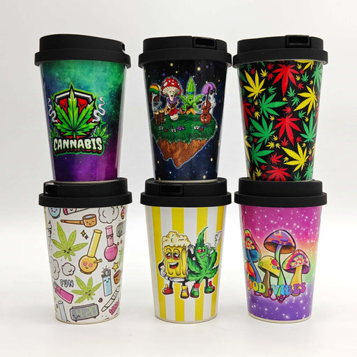 Coffee Cup Bong with ceramic bowl - Assorted Design [SP1061P] Resin · Silicone · Plastic Bong Super Supplys Inc