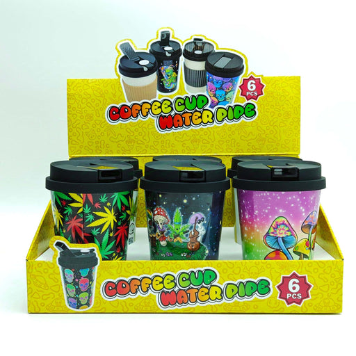 Coffee Cup Bong with ceramic bowl - Assorted Design [SP1061P] Resin · Silicone · Plastic Bong Super Supplys Inc