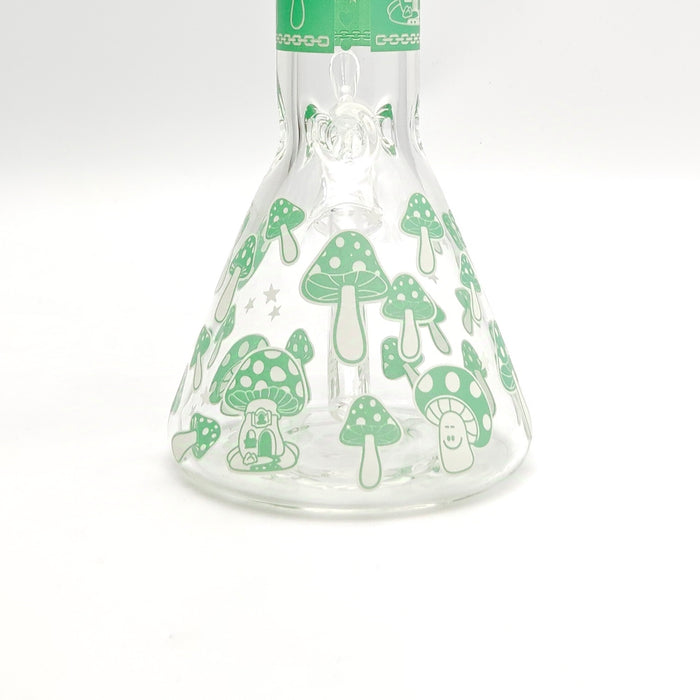 14" 7mm Mushroom Glow in the dark Bong Glass Bong Super Supplys Inc