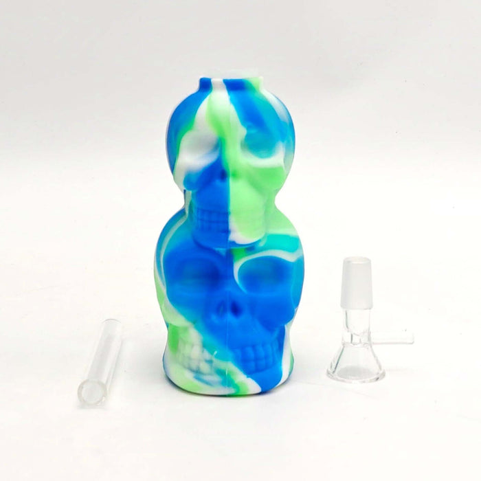 6" Double Skull Silicone Water Pipe Resin · Silicone · Plastic Bong Super Supplys Inc