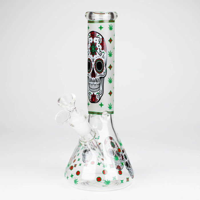 Z10" Glass Bong With Sugar Skull Design Glass Bong 777 Smoke