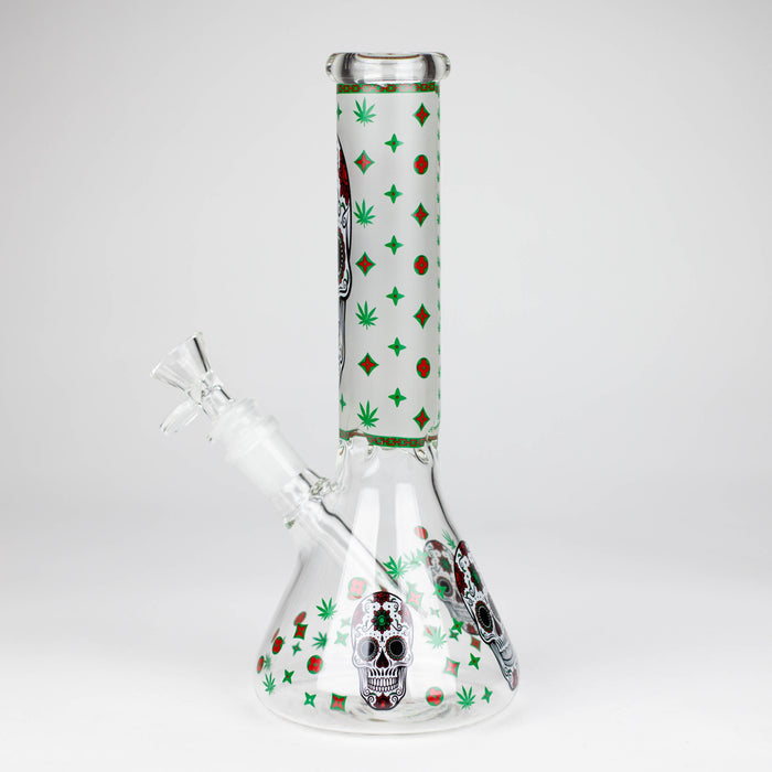 Z10" Glass Bong With Sugar Skull Design Glass Bong 777 Smoke