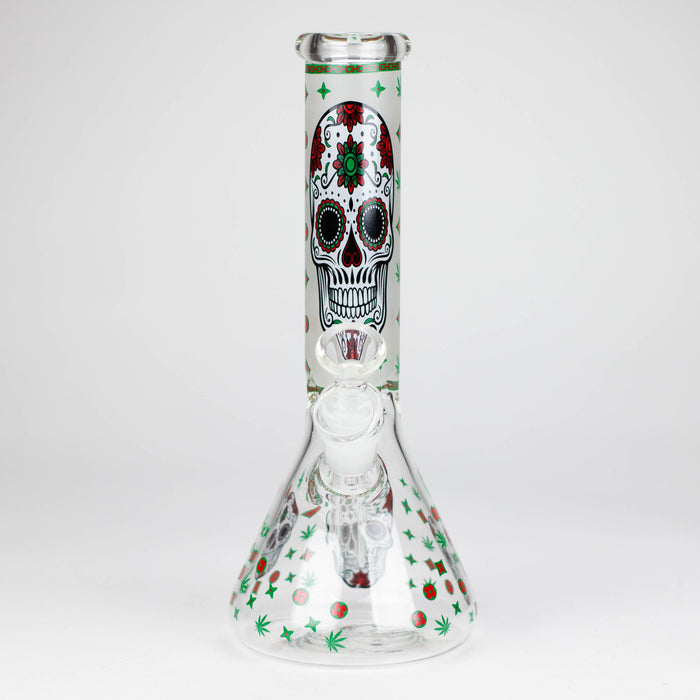 Z10" Glass Bong With Sugar Skull Design Glass Bong 777 Smoke