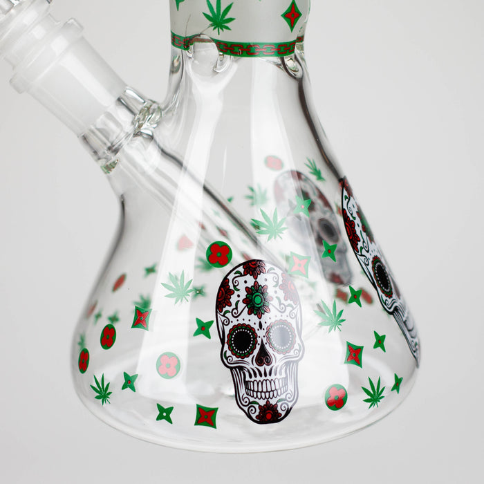 Z10" Glass Bong With Sugar Skull Design Glass Bong 777 Smoke