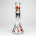 Z10" Glow in the dark Glass Bong With Mushroom Skull Design Glass Bong 777 Smoke Design1