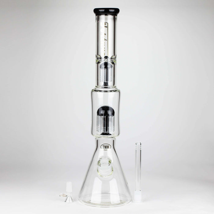 Fortune | 18" Double Tree Perc Beaker Bong Assorted Colour Glass Bong Fortune