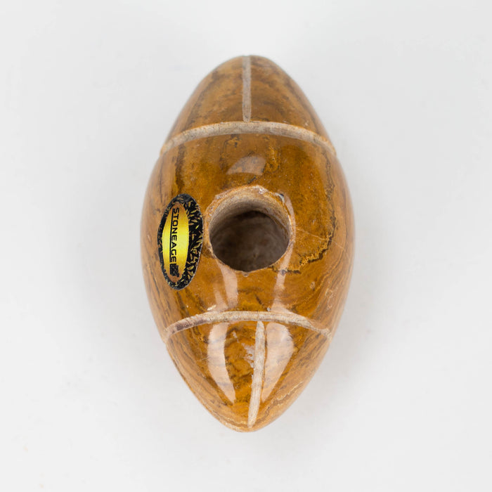 StoneAge | 4" Handmade Tobacco Smoking Pipe – Model: Football, Includes Gift Box Quartz · Stone Pipe NicePrice