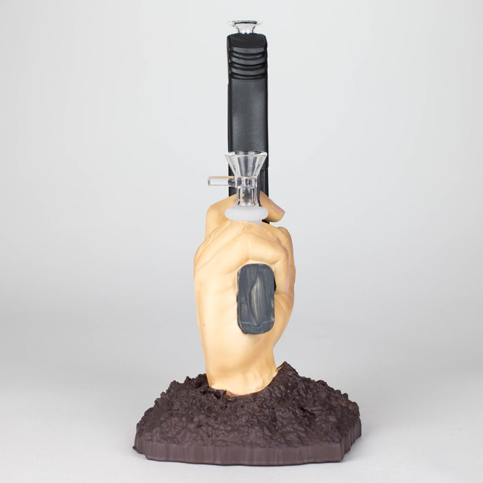 A bong with a pistol in hand Resin · Silicone · Plastic Bong YHS Smoke