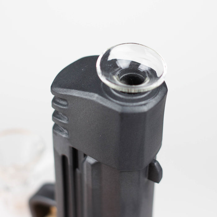 A bong with a pistol in hand Resin · Silicone · Plastic Bong YHS Smoke