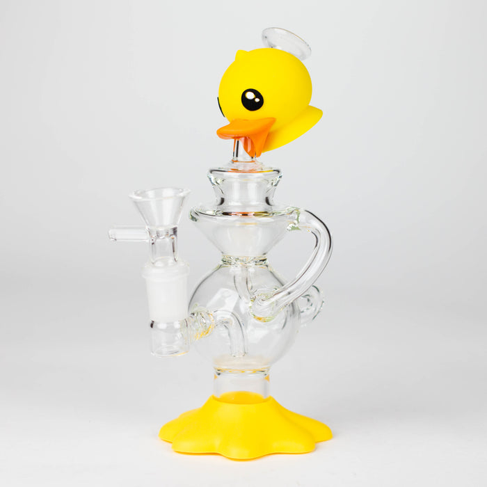 7.5"Duck Functional Glass Water pipe Glass Bong YHS Smoke