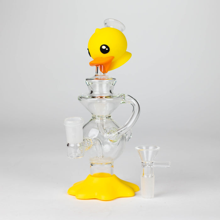 7.5"Duck Functional Glass Water pipe Glass Bong YHS Smoke