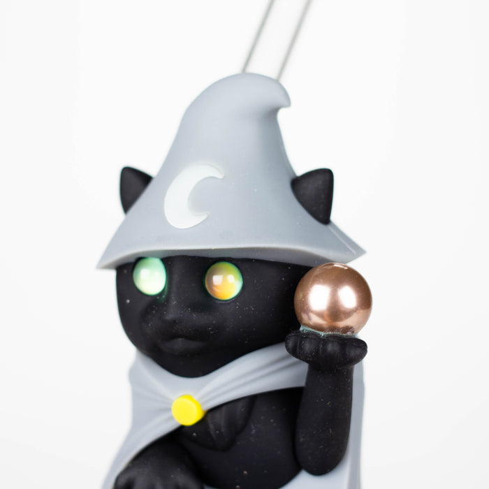 6.5“ Resin wizard cat water pipe Resin · Silicone · Plastic Bong YHS Smoke