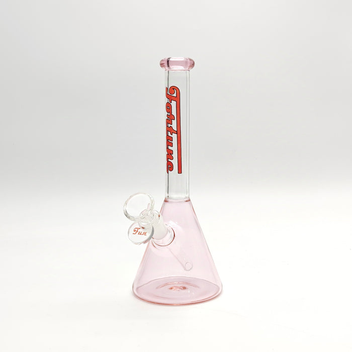 Fortune | 8" 4mm Coloured Bong Assorted Colour Glass Bong Fortune Pink