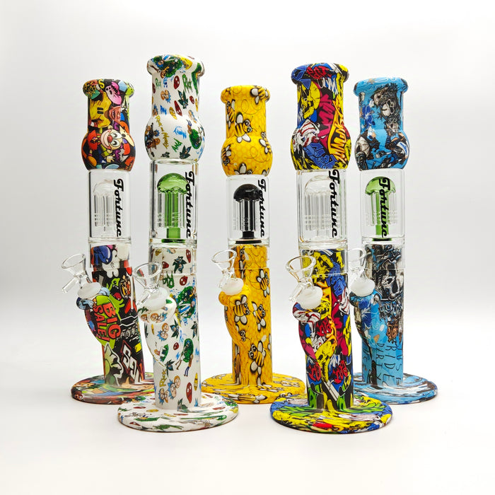 Fortune | 12.5" Silicone Hydrographic Tree Perc Waterpipe Resin · Silicone · Plastic Bong Fortune