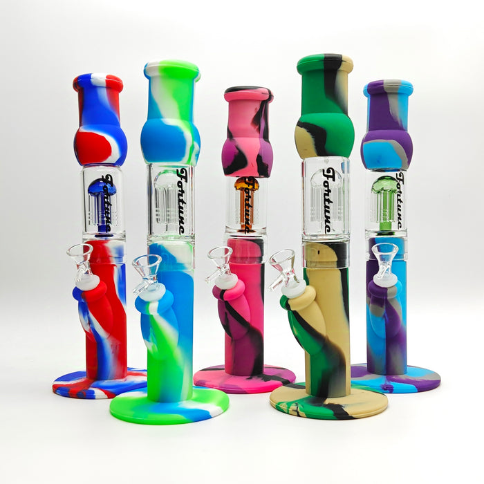 Fortune | 12.5" Silicone Tree Perc Waterpipe Resin · Silicone · Plastic Bong Fortune
