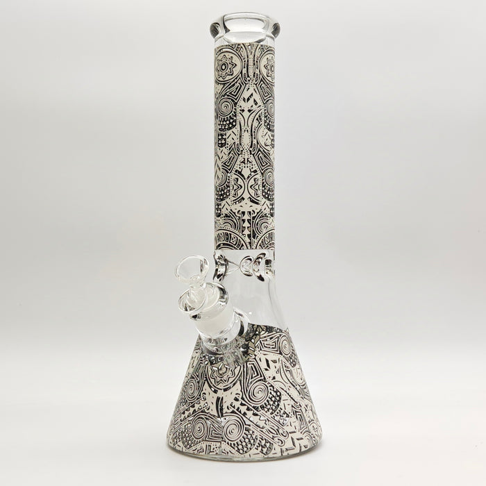 Glow in the dark 14" 7mm Egyptian Design Bong Glass Bong Super Supplys Inc Design F