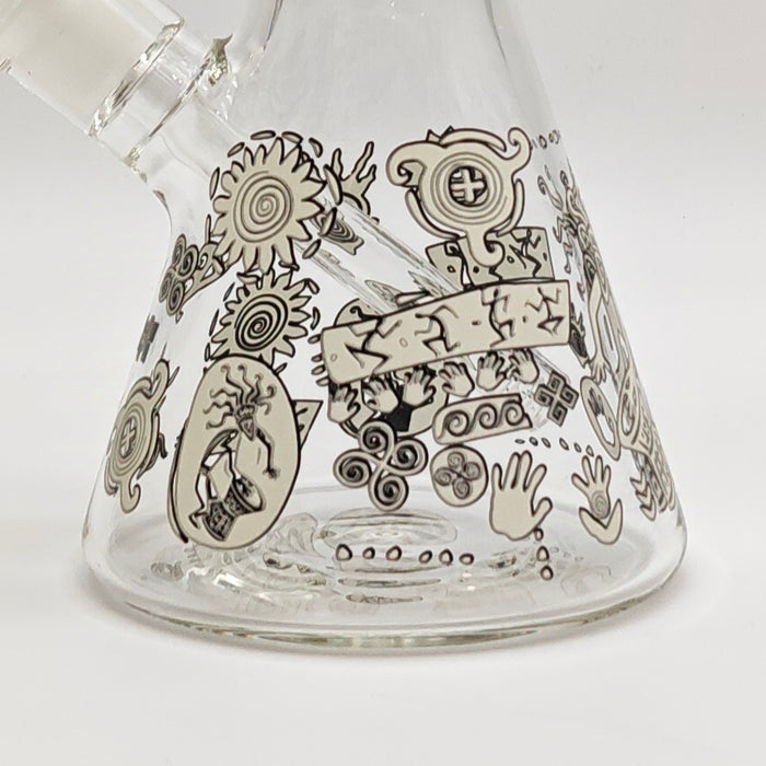 Glow in the dark 14" 7mm Egyptian Design Bong Glass Bong Super Supplys Inc