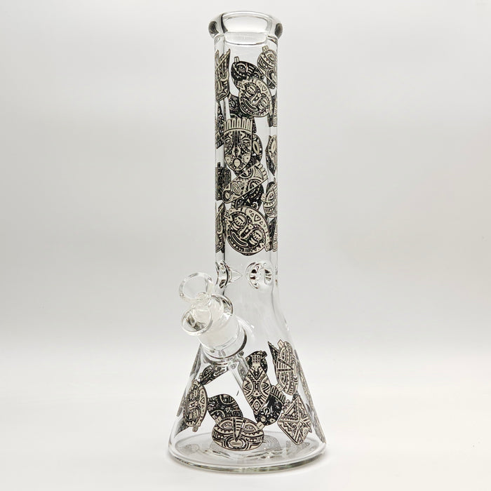 Glow in the dark 14" 7mm Egyptian Design Bong Glass Bong Super Supplys Inc Design E